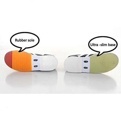 Zunky Men's Bowling Shoes Light Soft Leather Bowling Trainer Sneakers Anti-Slip Durable,Black,9.5 #TOP4