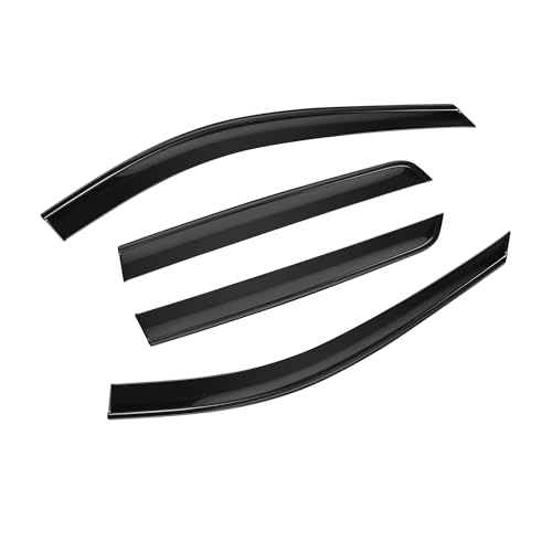 Image of Shatterproof Taped-On Window Deflectors for Nissan Pathfinder 2022-2026 with Black Trim, Rain Guards, Window Visors for Car, Vent Deflector, 4pcs