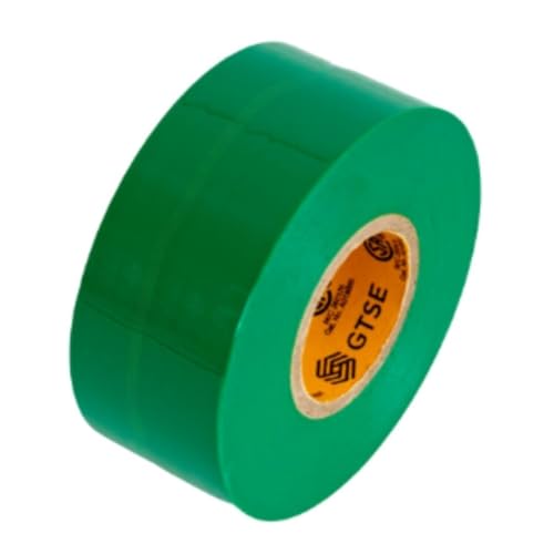 Image of GTSE Wide Green Electrical Tape, 1 Roll - Waterproof, Industrial Grade Vinyl, 2 in x 66ft- Strong Self-Adhesive PVC Electric Tape for Wire Insulation, 7 Mil, 600V - UL /CSA Listed