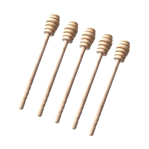 HOLIDYOYO 10pcs Stirring Spoon Honey Scoopers for Jars Coffee Stir Sticks Wood Spoon Mixing Spoon re-usable