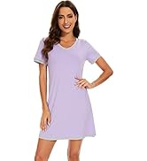 WiWi Women's Bamboo Nightgowns Knit Sleeveless Sleepshirt Lightweight Sleepwear Light Purple Xx Large