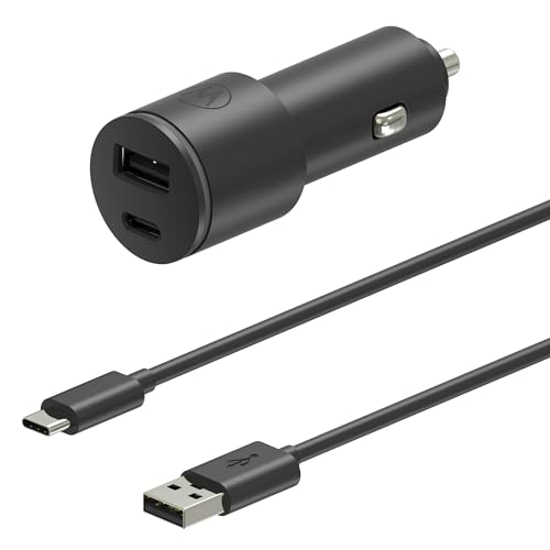 Motorola TurboPower Share Car Charger - 45W Dual Port + 1m USB-A to USB-C Cable
