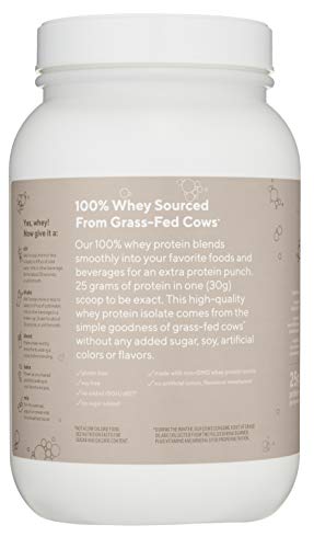 Amazon Brand - Revly 100% Grass-Fed Whey Protein Isolate Powder, Unflavored 31 Servings, Gluten Free, Non-GMO, No added rbgh/rbst‡, 2.05 Pound (Pack of 1)