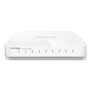 D-Link DGS-1008A 8-Port Gigabit Easy Desktop Switch (White), 11.1 x 9.8 x 16.4 cm