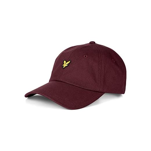 Lyle and Scott basebollkeps för män – bomull, Merlot, en storlek