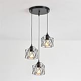 DHZMDS Lámpara colgante de estilo retro nórdico,3 Luz Moderna Industrial Con Pantalla De Rústica Colgante Lámpara De...