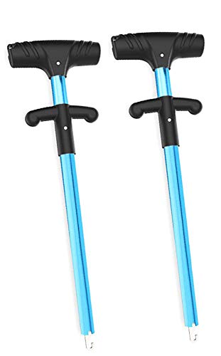 WeTest 2 Pack Easy Fishing Hook Remover, T Handle Squeeze-Out Fish Hook Separator Tools, 2pcs Blue