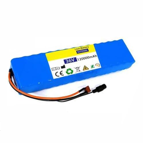 36V E-Bike Lithium-Ionen-Akku 120AH Ersatzakku Für Elektroroller Elektro Fahrrad Akku Eingebautes BMS 10S3P Wasserdichter PVC-Akku Mit Ladegerät XT60