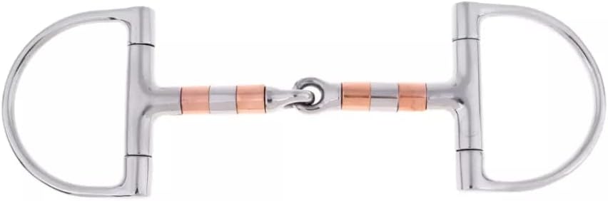 D Ring Snaffle Bit Horse Riding with Copper Roller Stainless Steel Equestrian Tack
