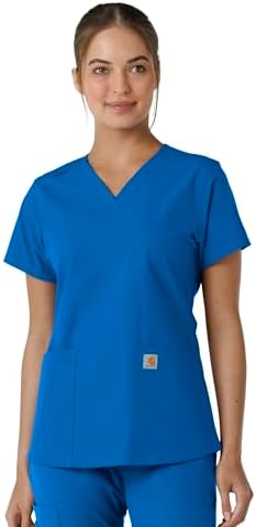 Carhartt Scrubs for Women Force Cross-Flex Panel V-Neck Tops with...