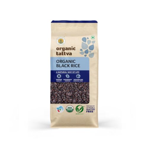 Image of Organic Tattva 'Black Rice', All Natural, Aromatic Unpolished Kavuni Arisi (1Kg, Pack)