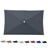 HJHUUA 3 x 2 m Ersatzbezug für Terrassenschirm,quadratischer Schirmbezug,Gartenmarkt-Schattentuch,Ersatzbezug für Sonnenschirme für Strand,Pool,Terrasse und Garten