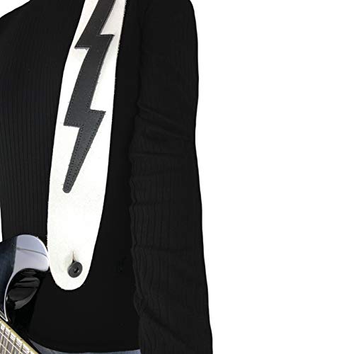 Perri’s Leathers Ltd. – Sangle de Guitare – Cuir – The Famous Collection – Lightning Bolt – Blanc/Noir – Ajustable… - Les Beatles, Paul McCartney, John Lennon, RIngo Starr, George Harrison Perri's Leathers Ltd. - Sangle de Guitare - Cuir - The Famous Collection - Lightning Bolt - Blanc/Noir - Ajustable… – Image 6