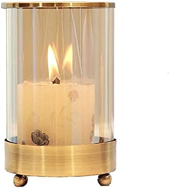 candle-holder Hardware Glass Candlestick Romantic Candlelight Dinner Decoration Modern Living Room Bedroom Dining Table Decoration Send Candles candlestick(Medium), 20010125
