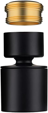 Faucet Aerator, 360° Swivel Kitchen Sink Aerator by Waternymph, Dual-function 2-Flow Sprayer Faucet Head, Faucet Replacement Part 55/64 Inch Female Thread - Matte Black