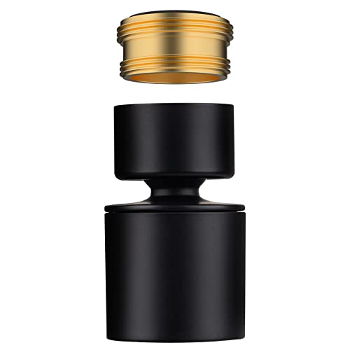 Faucet Aerator, 360° Swivel Kitchen Sink Aerator By Waternymph, Dual-Function 2-Flow Sprayer Faucet Head, Faucet Replacement Part 55/64 Inch Female Thread - Matte Black #TOP27