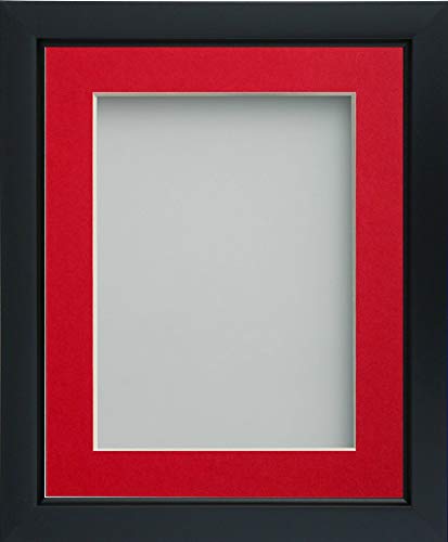 Frame Company Ainsworth Range Black 20x16 inch Picture Photo Frame with Red Mount for Image 15x10 inch * Choice of Sizes* Fitted with Real Glass