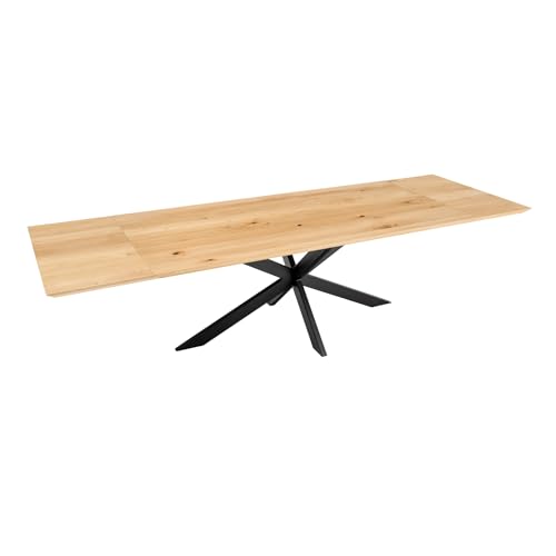 Riess Ambiente Verlängerbarer Esstisch WILD Oak - 160-260cm - Natur - Eiche Massivholz Schweizer Kante Sterngestell 6-10 Personen Riess Ambiente Verlängerbarer Esstisch WILD Oak - 160-260cm - Natur - Eiche Massivholz Schweizer Kante Sterngestell 6-10 Personen