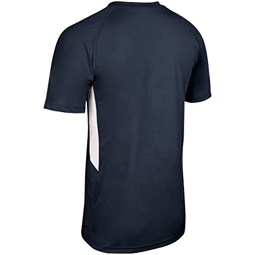 CHAMPRO Camiseta feminina Check Beisebol/softball, 2GG, azul marinho com destaques brancos
