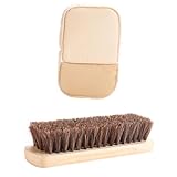 TOYZFRIENDY 2pièces Kit De Nettoyage pour Cuir Chiffon Peluche Et Brosse à Manche Bois pour Chaussures Canapés Et Intérieur De Voiture