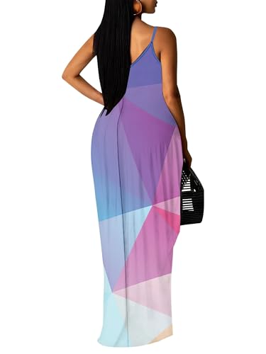 Image of SUZONANA Women Plus Size Summer Maxi Dress Spaghetti Strap Loose Sundress