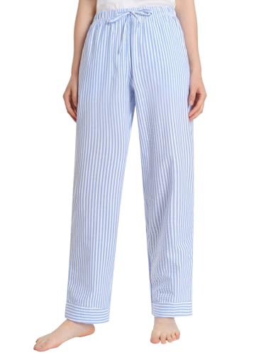 Latuza Women's Petite Seersucker Pajama Pants Cotton Pj Lounge Bottoms