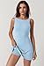 QINSEN Athletic Dress for Women Backless Sleeveless A Line Tennis Dress with Shorts and Pockets Sky Blue L