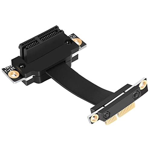 Gokelomg Câble riser PCIE X1 Dual 90° à angle droit PCIe 3.0 X1 X1 8 Gbit/s PCI Express 1X carte de - 5 cm