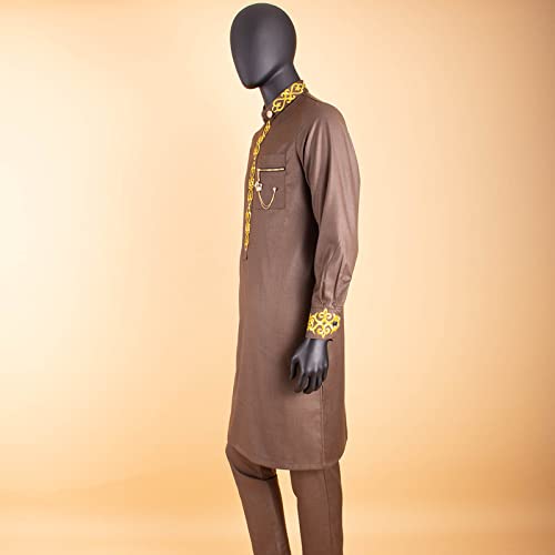 African Clothing for Men Embroidery Shirts and Pants 2 Piece Set Dashiki Clothes Plus Size Kaftan Wedding Robes2