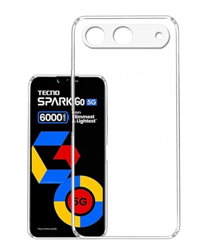 Image of Soft Silicone TPU Flexible Back Cover Compatible with Tecno Spark Go 5G