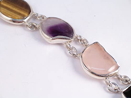 Bracelet en argent 925 obsidienne fini les bijoux ternes