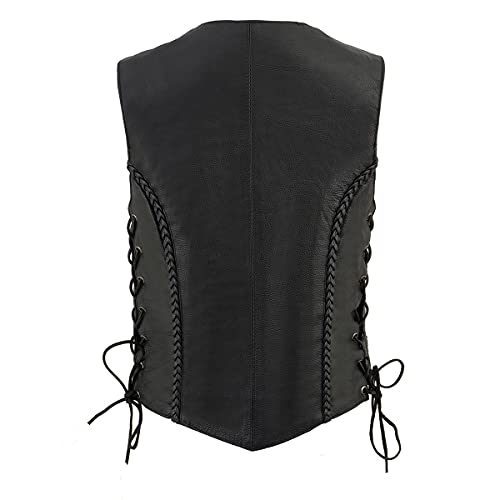 Image of Milwaukee Leather Women's Premium Classic Leather Motorcycle Rider Vest w /Adjustable Side Laces