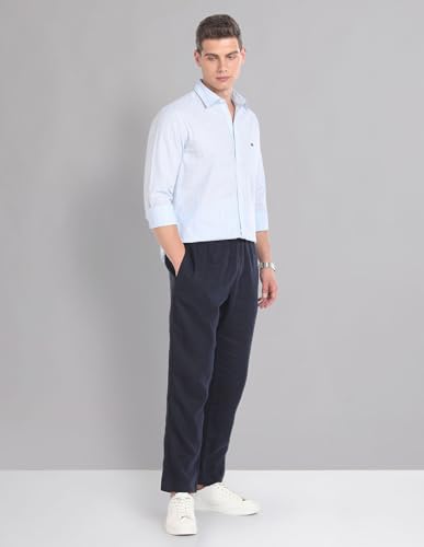 Image of AD by Arvind Vertical Stripe Pure Cotton Summer Shirt