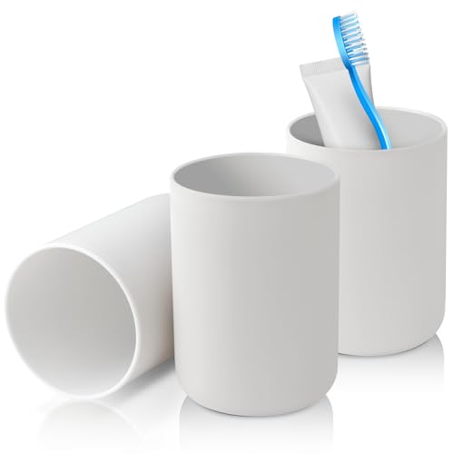 Ukaeno zahnputzbecher 3 Stück, Kunststoff in Lebensmittelqualität, absolut bruchsicher (Weiß)