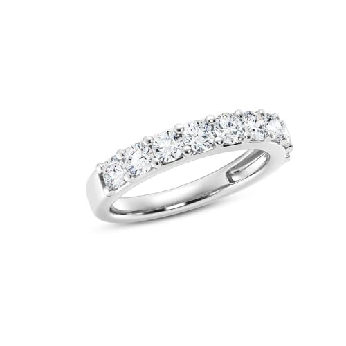 0.50-1.00 Carat Lab Grown Diamond Wedding Band Ring for Women - 14K White Gold Half Eternity Anniversary Wedding Bands for Women Jewelry Birthday Gifts for her EF Color VS Clarity4