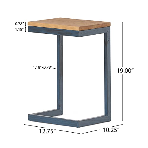 Christopher Knight Home Caspian Outdoor Firwood C Shaped Table, Antique Finish, Small, 10.25 In X 12.75 In X 19.5 In #TOP2