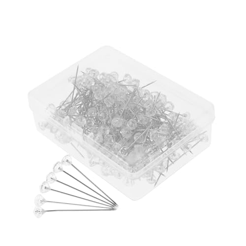 Veemoon Diamonds Head Pins 200pcs Straight Pins for Bouquet Corsage Boutonniere Flower Arrangement