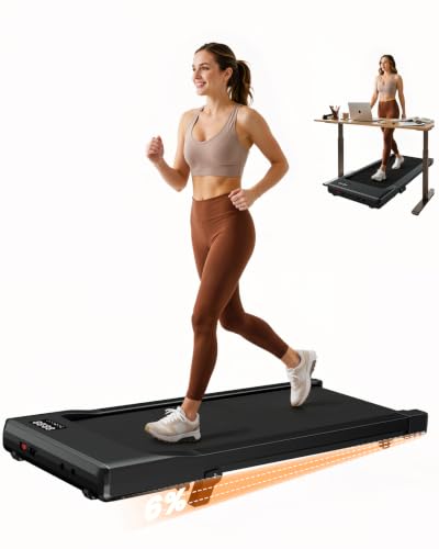Image of Superun Walking Pad with 6% Incline, Under Desk Treadmill, 3 in 1 Portable Treadmills for Home with Remote Control LED Display, 2.5 HP Quiet Mini Treadmill for Office Home Use, 300 Lbs Capacity