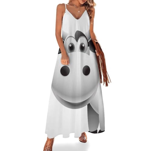 Robe longue d'été sans manches pour femmes fluide col V et coupe maxi de plage décontractée