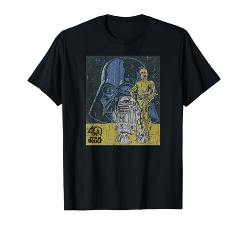 T-shirt Star Wars C-3PO R2-D2 Dark Vador idéal pour les conventions