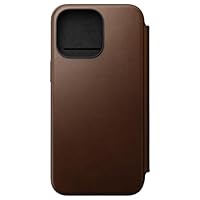 Nomad Ecco Leather Folio Case for iPhone 15 Pro Max, Brown