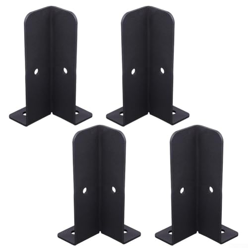 Soportes de base de anclaje de poste de cubierta ajustables, 4 piezas portátiles de madera para valla de pabellón, soporte de base de pabellón reversible de madera
