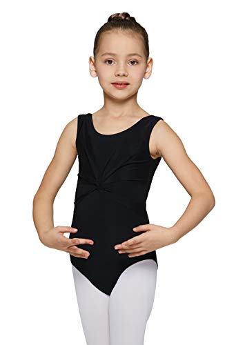 Image of MdnMd Sleeveless Tank Leotard for Girls with Mesh Cross Front