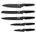 Produktbild LEBENLANG Messerset 5-teilig Edelstahl schwarz | Scharfes Küchenmesser Set | Küchenhelfer mit black knives Scharfe Messer für Küche Küchenzubehör knifes knife set | Profi Küchenmesser scharf