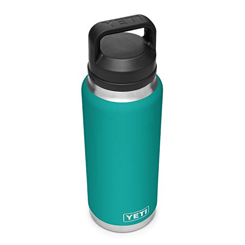 YETI Rambler 36 oz Bottle, Vacuum Insulated, Stainless Steel with Chug Cap, Aquifer Blue