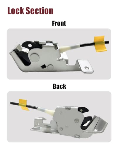Image of Right Passenger Side Rear Door Upper and Lower Latch & Cable, Compatible with 2004-2008 Ford F-150 Extended Cab, Replaces 8L3Z-18264A00-B, 6L3Z-18264A00-B