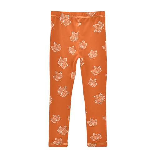 Line Maple Leaf Pattern Girls Leggings Soft Stretch Workout Yoga Dance Pants for Kids Casual Tights2