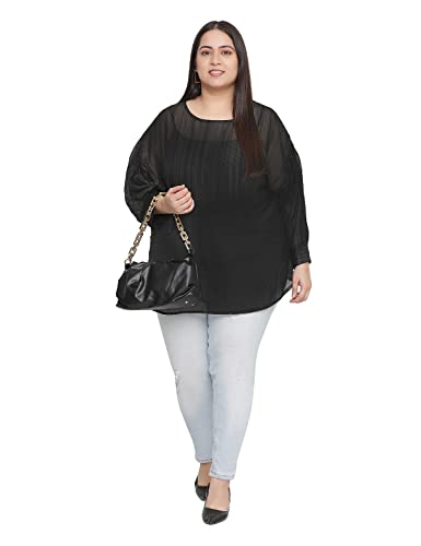 Image of oxolloxo Muffin Blue Floral Print Stylish Plus Size Women top