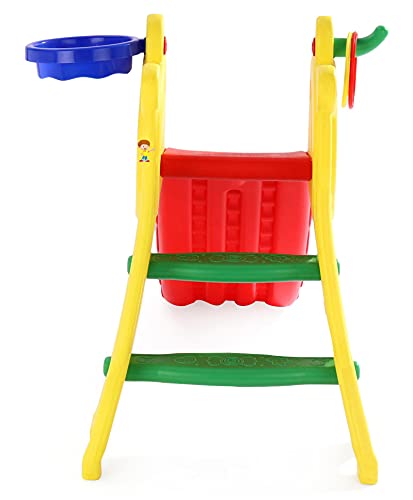 Image of FLIPZON 3-in-1 Rabbit Foldable Slider with Basketball Hoop and Ring Hoopla /for Boys and Girls /Toys for Home /Indoor or Outdoor /Age Group:1-3 Years (Plastic) (Multicolor)