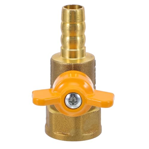 HOODANCOS Válvula de Bola de Latón Grueso de 1/2 con Rosca Hembra, Manija para Control y Cierre de Gas Natural, Compatible con Quemadores, Estufas de Camping y Sistemas de Fontanería
